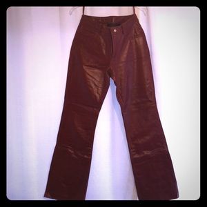 Express Strgt. Leg Red Leather Pants. Size 5/6.